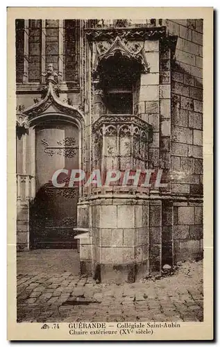 Ansichtskarte AK Guerande Collegiale Saint Aubin Chaire exterieure