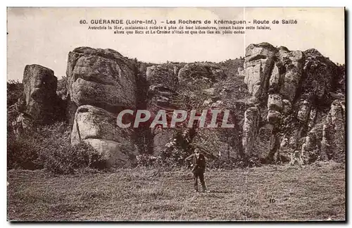 Ansichtskarte AK Guerande Les Rochers de Kremaguen Route de Saille