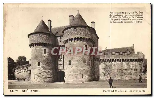 Cartes postales Guerande Porte St Michel et les remparts