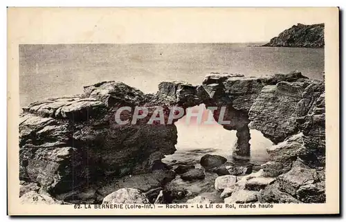 Cartes postales La Bernerie Rochers Le Lit du Rol maree haute