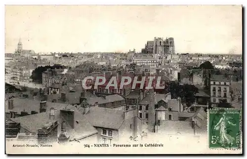 Cartes postales Nantes Panorama sur la Cathedrale