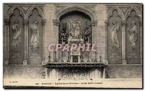 Ansichtskarte AK Nantes Eglise Saint Similien Autel Saint Joseph