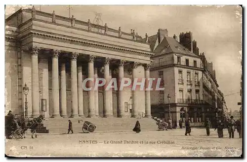 Ansichtskarte AK Nantes Le Grand Theatre et la rue Crebillon