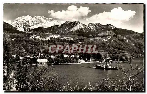 Moderne Karte Lac D Annecy Talloires Vue generale et la Tournette