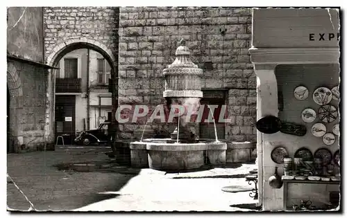 Moderne Karte Vence La Fontaine et la place du Peyra