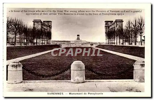 Moderne Karte Varennes Monument de Pensylvanie Militaria