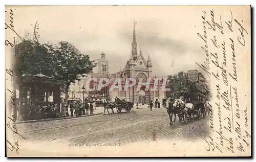 Cartes postales Eglise Saint Laurent Paris