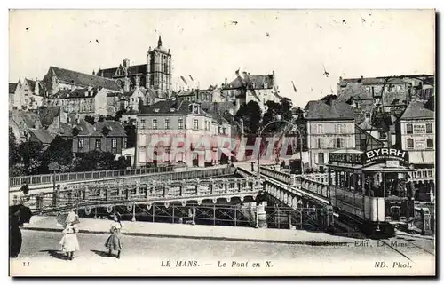 Cartes postales Le Mans Le Pont en X Tramway