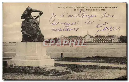 Ansichtskarte AK Le Croisic Le Monument a Herve Rlelle et L Hopital Marin de Peir Bron