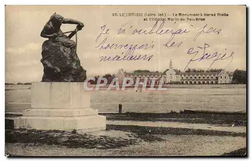 Cartes postales Le Croisic Le Monument a Herve Rlelle et L Hopital Marin de Peir Bron