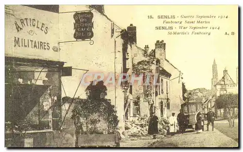 Cartes postales Senlis Guerre Septembre Faubourg Saint Martin Militaria Articles militaires