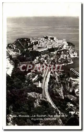 Cartes postales Monaco LE Rocher Vue prise de la Moyenne Corniche