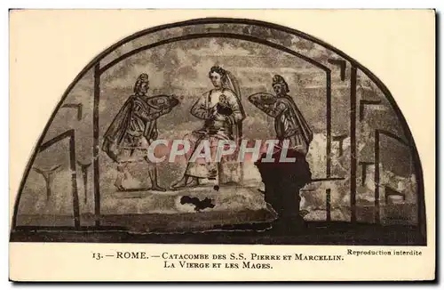 Cartes postales Rome Catacombe Des Pierre et Marcellin La Vierge et les Mages