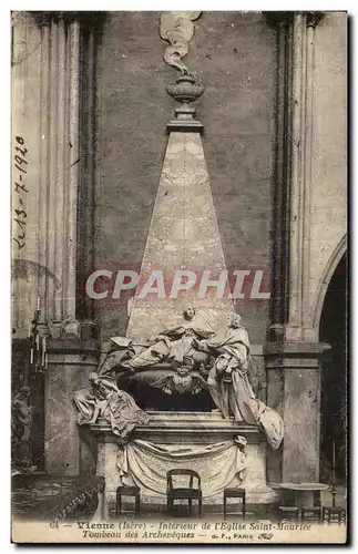 Cartes postales Vienne Interieur de I eglise Saint Maurice Tombeau des Archeveques