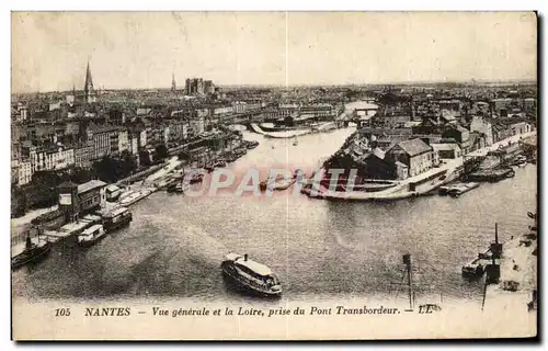 Ansichtskarte AK Nantes Vue generale et la Loire prise du Pont Transbordeur