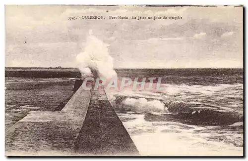 Cartes postales Quiberon Port Maria La Jetee un jour de tempete