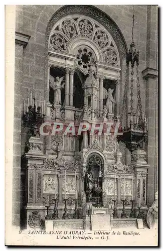 Cartes postales Sainte Anne D Auray Interieur de la Basilique L Autel Privilegiee