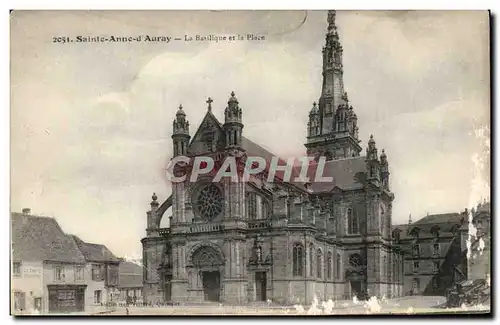 Cartes postales Sainte Anne Auray La Baslique et la Place