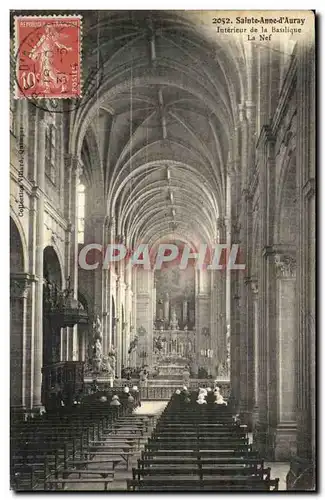 Cartes postales Sainte Anne d Auray Interieur de la Basilique La Nef Orgue