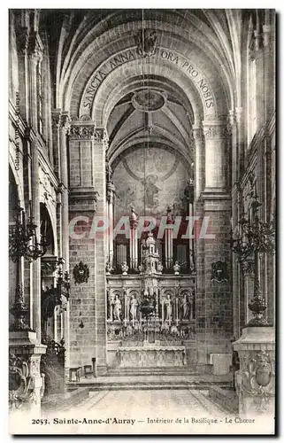 Ansichtskarte AK Sainte Anne d Auray Interieur de la Basilique Le Choeur Orgue