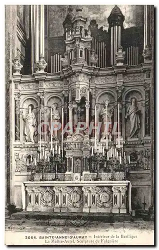 Ansichtskarte AK Sainte Anne D Auray Interieur de la Basilique Le Maitre Autel Seulpture de Falguiere Orgue