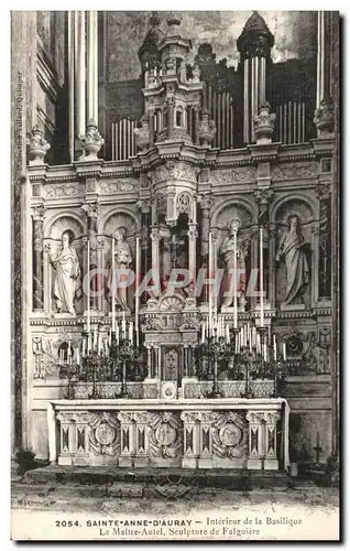 Cartes postales Sainte Anne D Auray Interieur de la Basilique Le Maitre Autel Seulpture de Falguiere Orgue