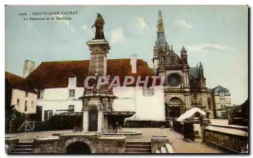 Cartes postales Sainte Anne d Auray La Fontaine et la Basilique