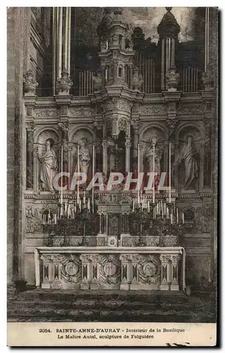 Ansichtskarte AK Sainte Anne D Auray Interieur de la Basilique Le Maitre Autel Seulpture de Falguiere Orgue