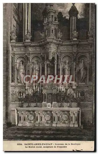 Cartes postales Sainte Anne D Auray Interieur de la Basilique Le Maitre Autel Seulpture de Falguiere Orgue