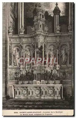 Cartes postales Sainte Anne D Auray Interieur de la Basilique Le Maltre Aultre Autel sculpture de Falguiere Orgu