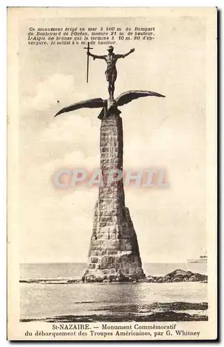 Cartes postales Saint Nazaire Monument commemoratif du debarquement des Troupes Americaines par G Whitney