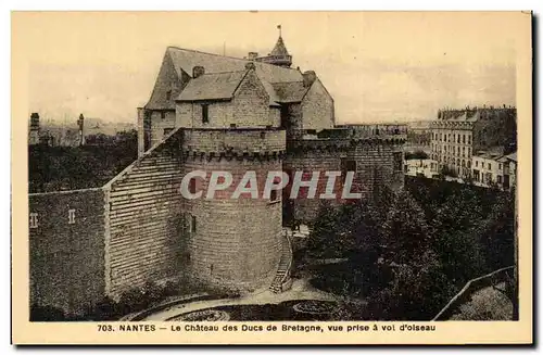 Cartes postales Nantes Le Chateau des Ducs de Bretagne vue prise a vol d oiseau