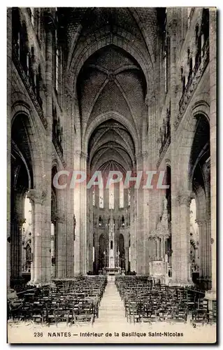 Cartes postales Nantes Interieur de la Baslllique Saint Nicolas