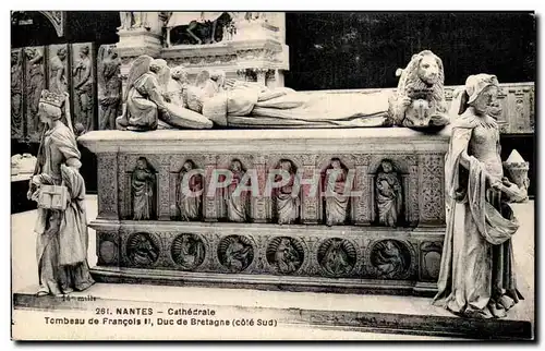 Cartes postales Nantes Cathearale Tombeau de Francois II duc de Bretagne Lion