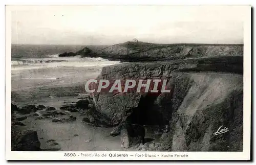 Cartes postales Quiberon Presquile Pointe Bianc Roche Percee