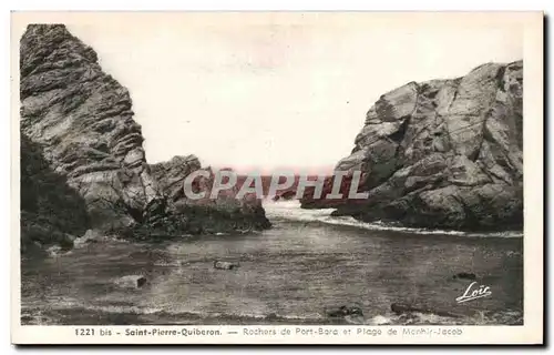 Ansichtskarte AK Quiberon Saint Pierre Rochers de Port Bara et Plage de Monhir Jacob