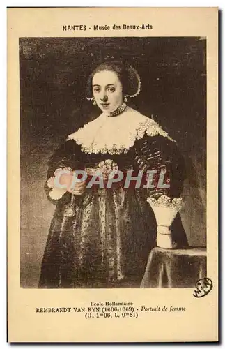 Cartes postales Nantes Musee des Beaux Arts Rembrandt Portrait de femme