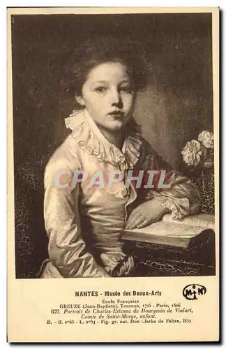 Cartes postales Nantes Musee des Beaux Arts Ecole Francaise Greuze Portrait de Charles Etienne de Bourgevin de V