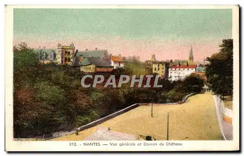 Ansichtskarte AK Nantes Vue generale et Douves du Chateau