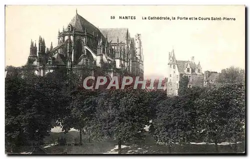 Ansichtskarte AK Nantes La Cathedrale la Porte et le Cours Saint Plerre