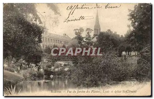 Ansichtskarte AK Nantes Vue du Jardin des Plantes Lycee et eglise St Clement