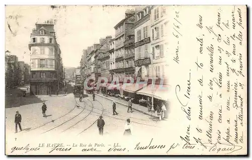 Ansichtskarte AK Le Havre La Rue de Paris Tramway