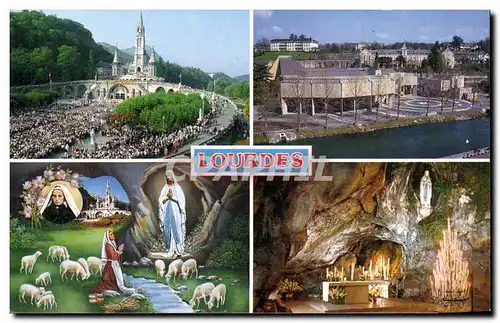 Cartes postales moderne Lourdes La basilique Ste Bernadette La grotte