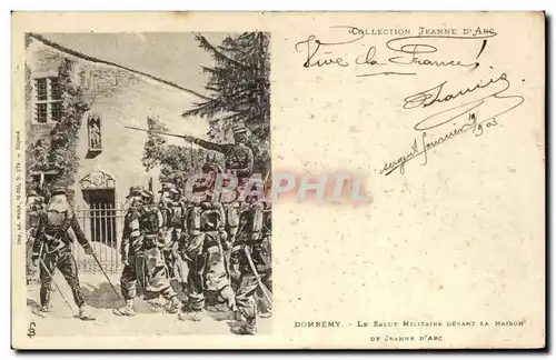 Cartes postales Domremy La Salut Milltaire Devant la Maison de Jeanne d Arc Militaria
