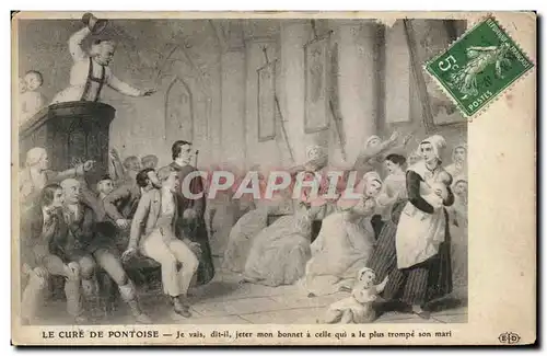 Cartes postales Le Cure de Pontoise Je vais dit il jeter mon bonnet a celle qui a lc plus trompe son mari