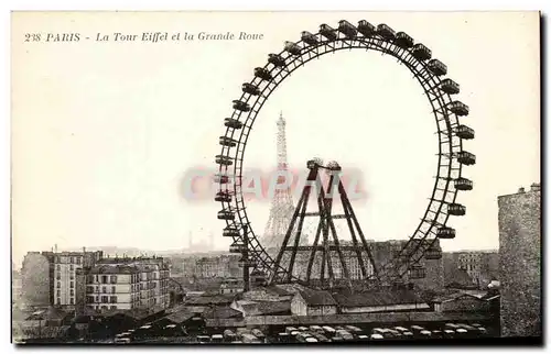 Cartes postales Paris La Tour Eiffel et la Grande Roue