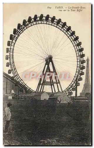 Ansichtskarte AK Paris La Grande Roue vue sur la Tour Eiffel