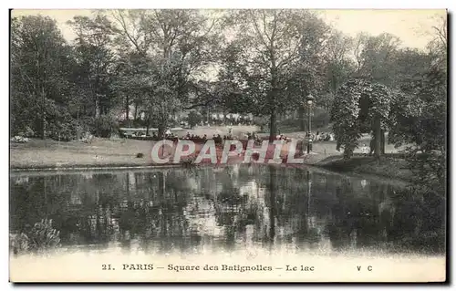 Ansichtskarte AK Paris Squre des Batignolles Le lac