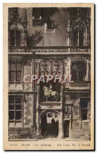 Cartes postales Blois Le Chateau Aile Louis Xll le Portail