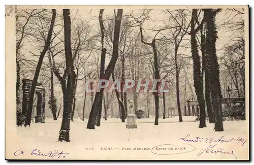 Ansichtskarte AK Paris Parc Monceau Effet De Neige